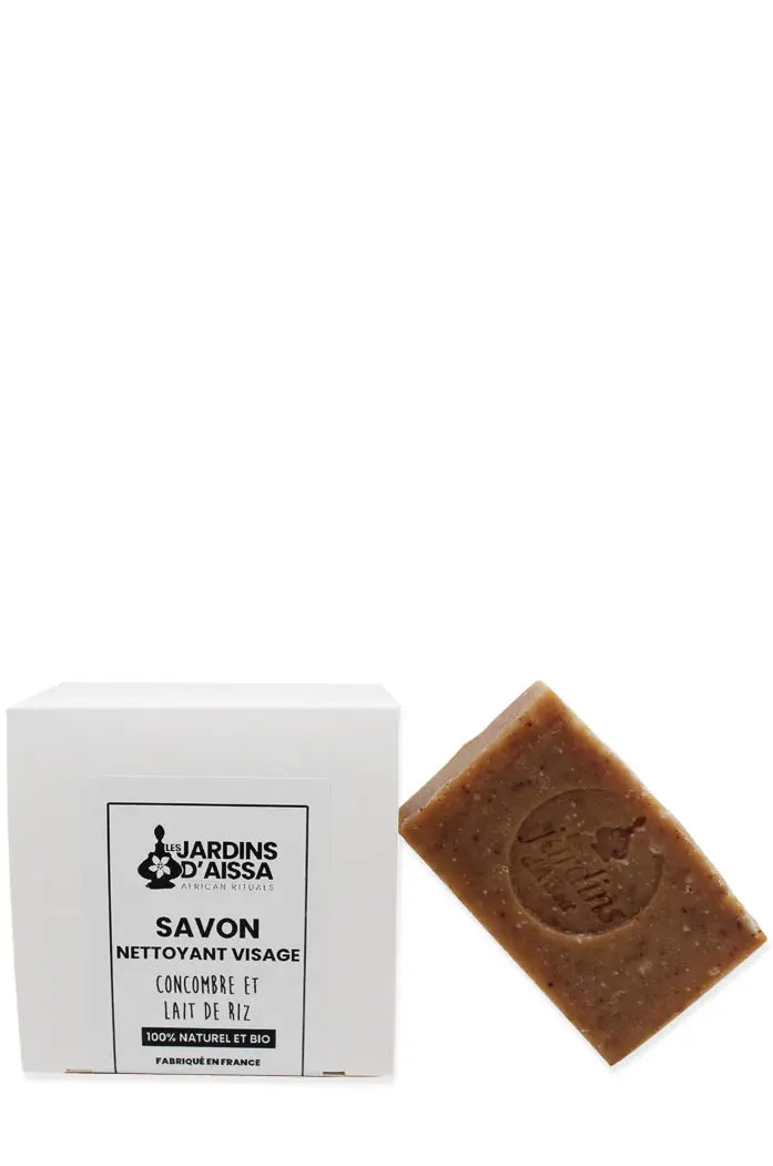 Savon bio nettoyant visage concombre frais et lait de riz 1