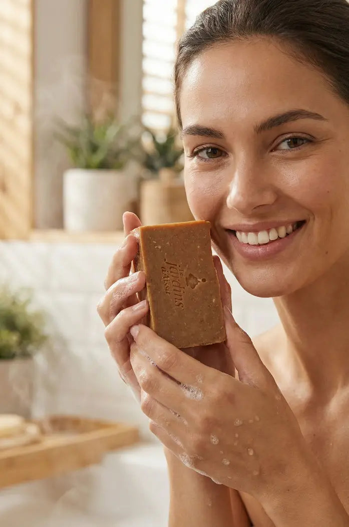 savon illuminateur à la carotte les jardins d'aissa visage