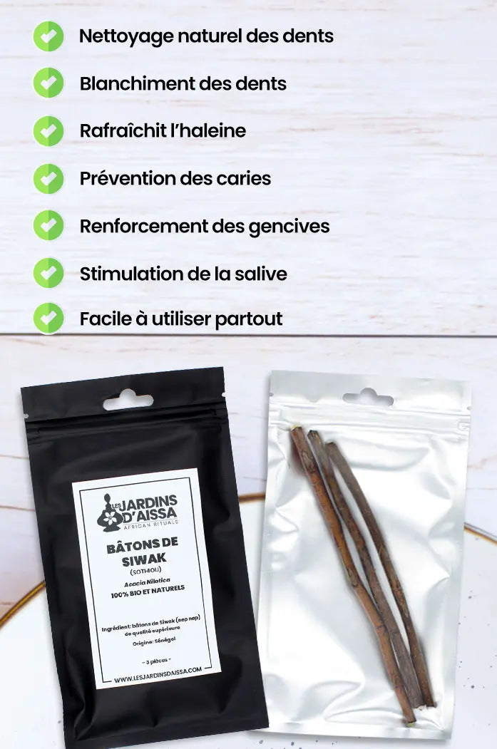 Bâtons de siwak sothiou nep nep bio sosouek souak meswak ou bâton d’arak bio et naturel bienfaits