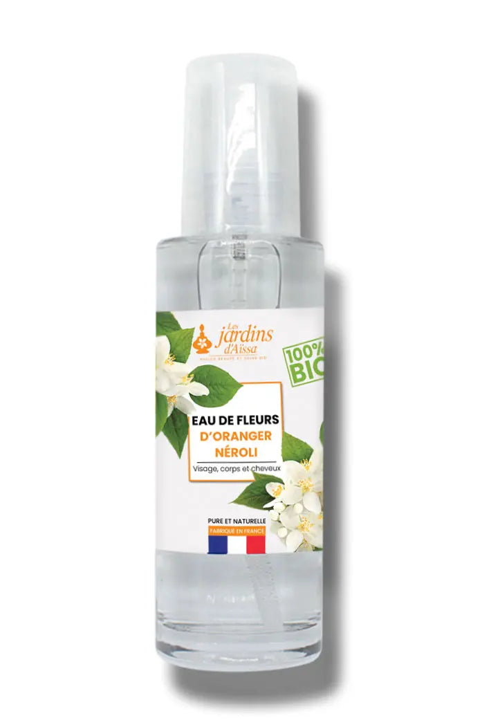 Eau hydrolat de fleur d'oranger neroli bio 100% pure et naturelle bouteille