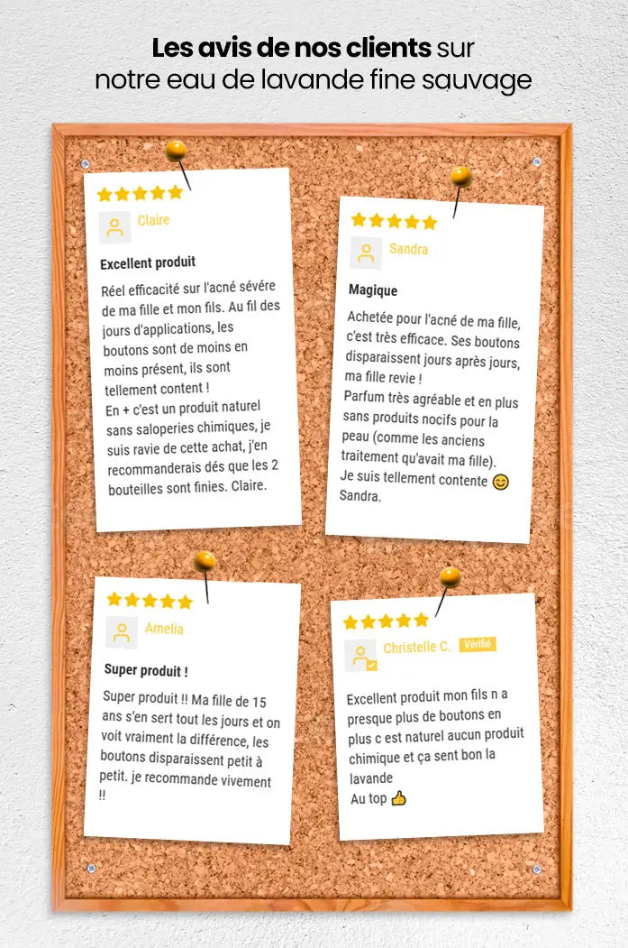 Eau de lavande fine sauvage bio contre l'acné 100% bio avis clients