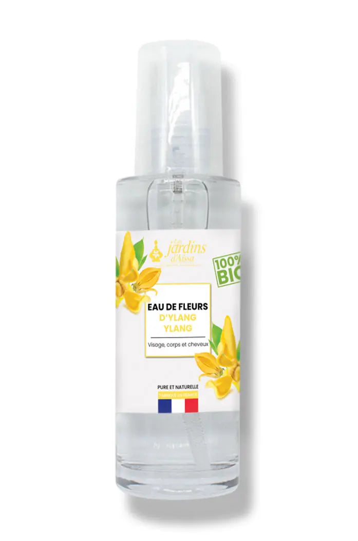 Eau hydrolat de fleur d'ylang ylang bio bouteille