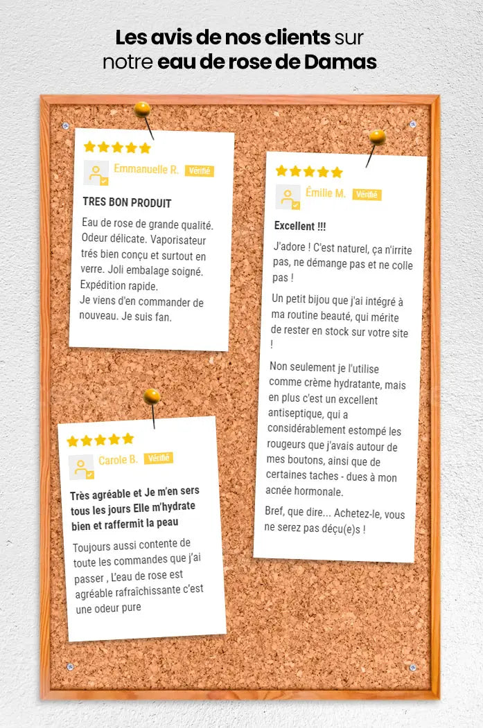 Eau de rose de Damas bio pour la peau tonifiante et hydratante 100% Bio naturelle avis clients