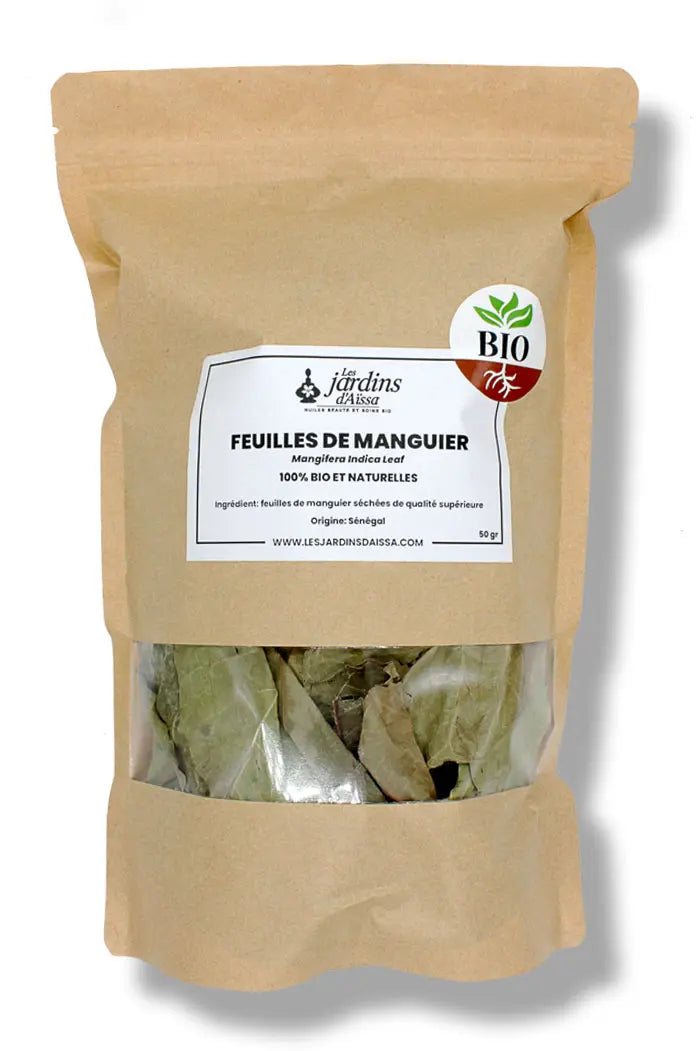 Feuilles de manguier séchées bio et naturelles - Qualité supérieure - 50 gr