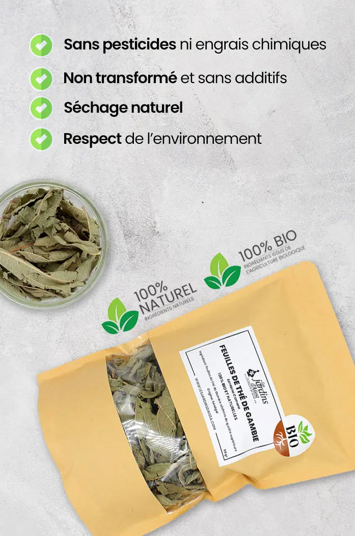 Feuilles de thé de Gambie Bio Douté Gambie lantanier qualité supérieure nature