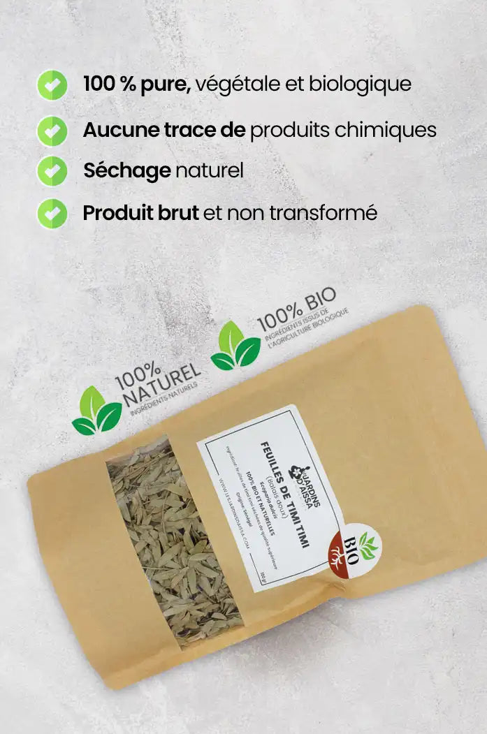Feuilles séchées de Timi Timi Balais doux Bio – infusion naturelle pour la digestion et le bien-être féminin nature