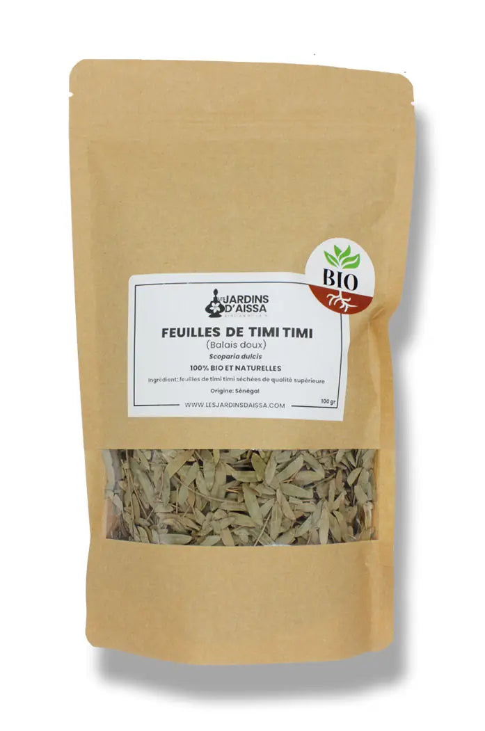 Feuilles séchées de Timi Timi Balais doux Bio – infusion naturelle pour la digestion et le bien-être féminin