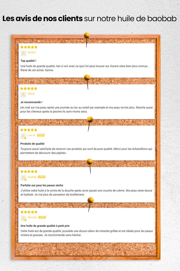 Huile de Baobab extra-vierge cicatrise et régénère la peau 100% Bio naturelle avis clients