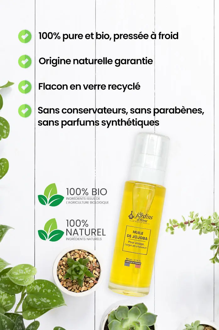 Huile de Jojoba bio naturelle extra vierge 100% Bio nature