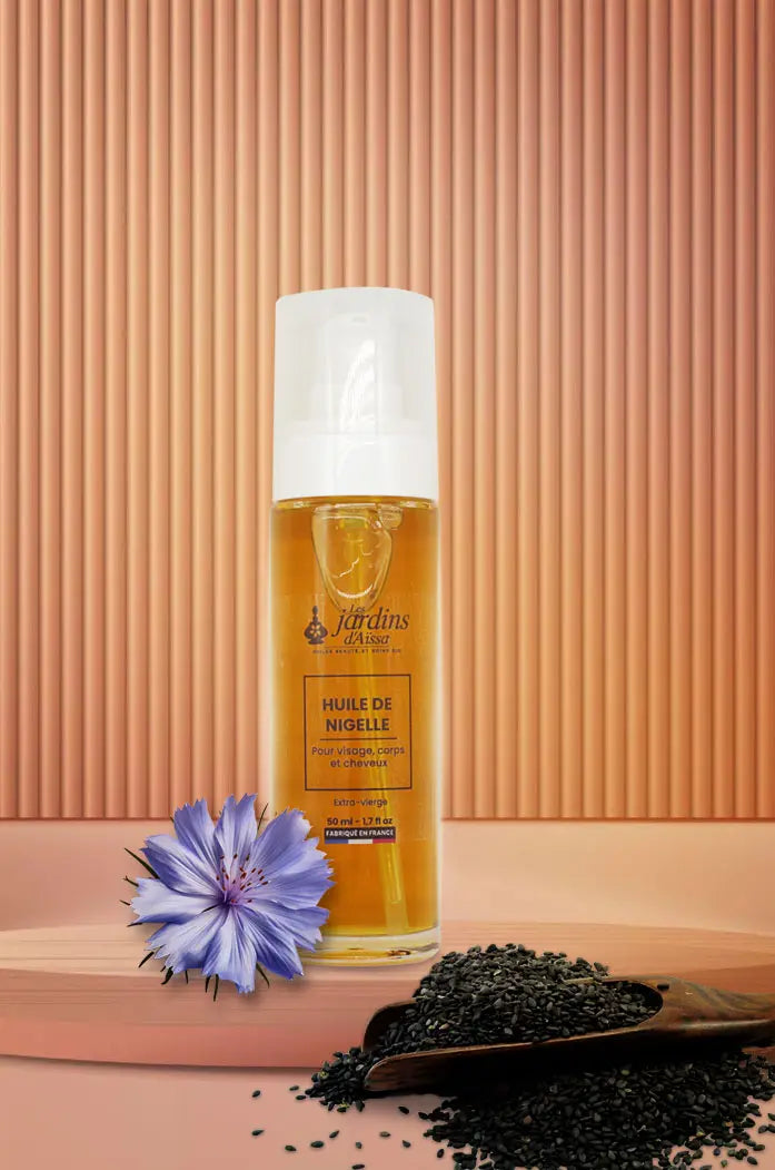 huile de nigelle bio naturelle les jardins d'aissa visuel