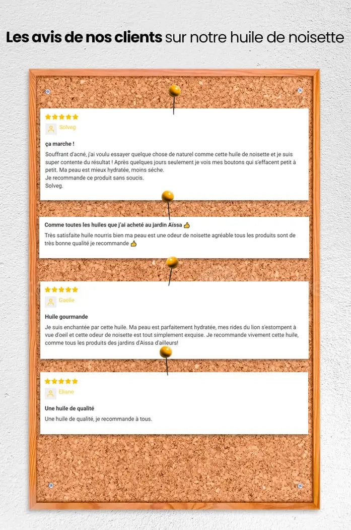 Huile de noisette bio et naturelle végétale française avis clients