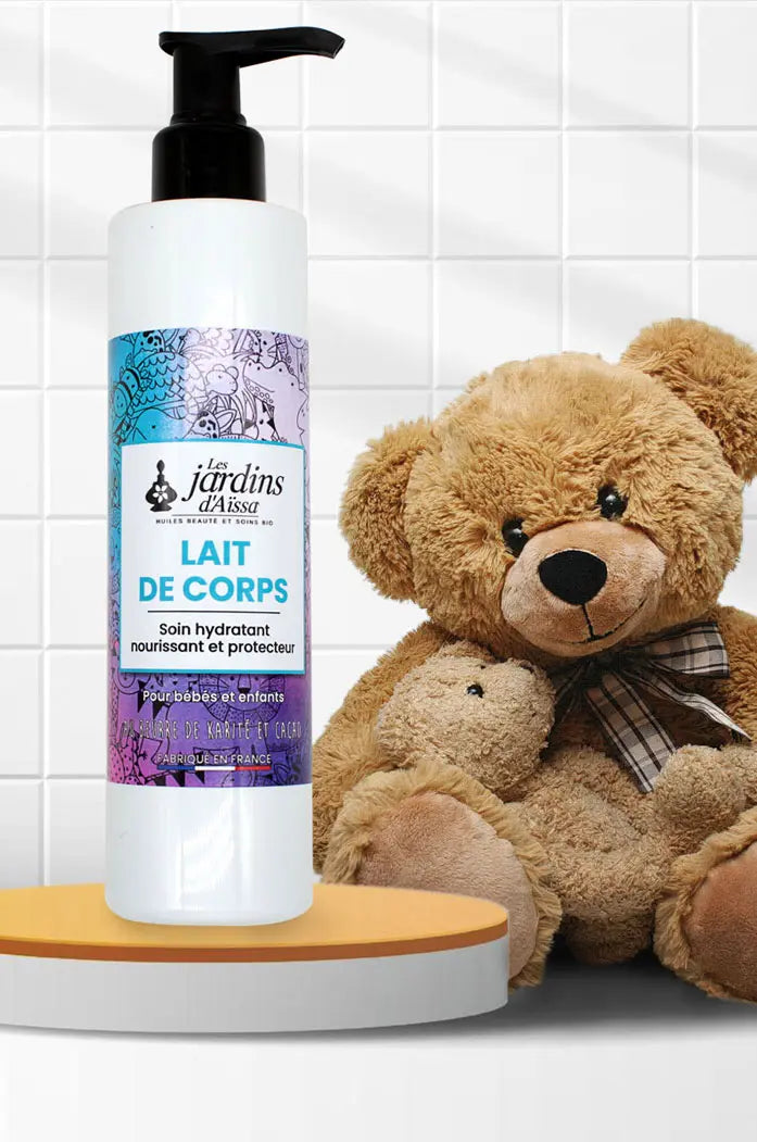 Lait de corps au beurre de Karité bébé et enfant Bio naturel pour cheveux visage et corps visuel