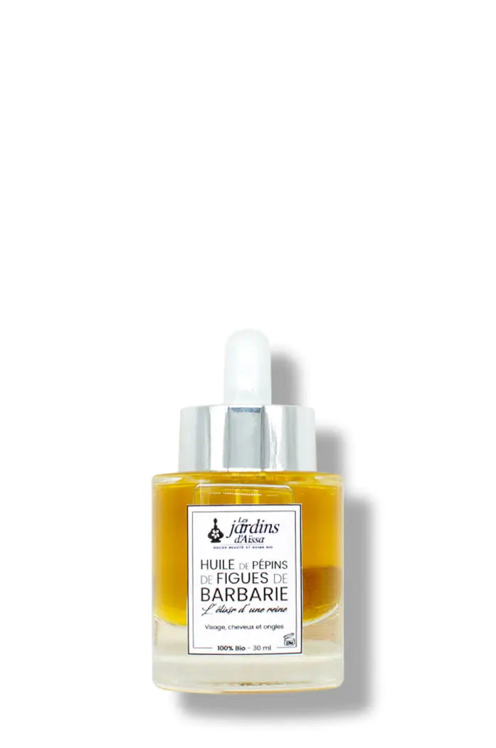 Huile de pépins de figue de Barbarie extra vierge 100% Bio - 30 ml - lesjardinsdaissa.com flacon