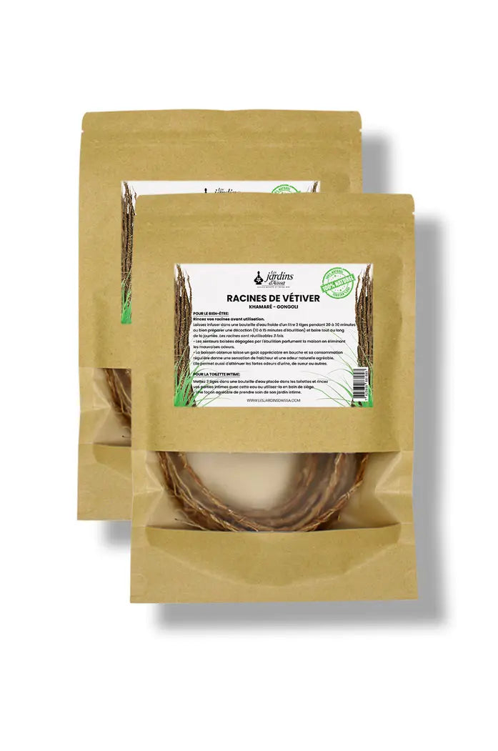 lot 2 racines de vetiver khamaré bio les jardins d'aissa