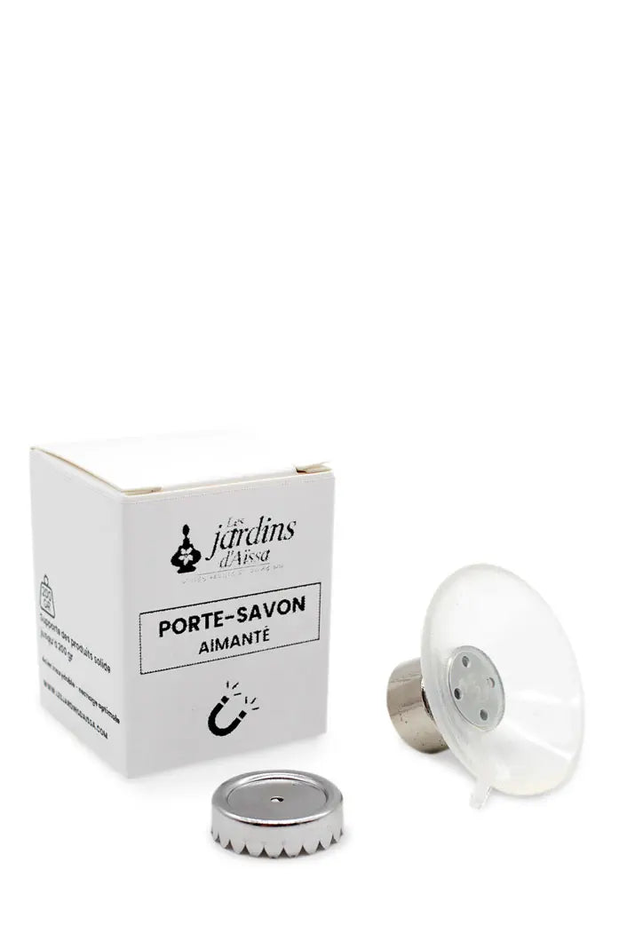 porte savon aimanté magnétique a ventouse les jardins d'aissa boite