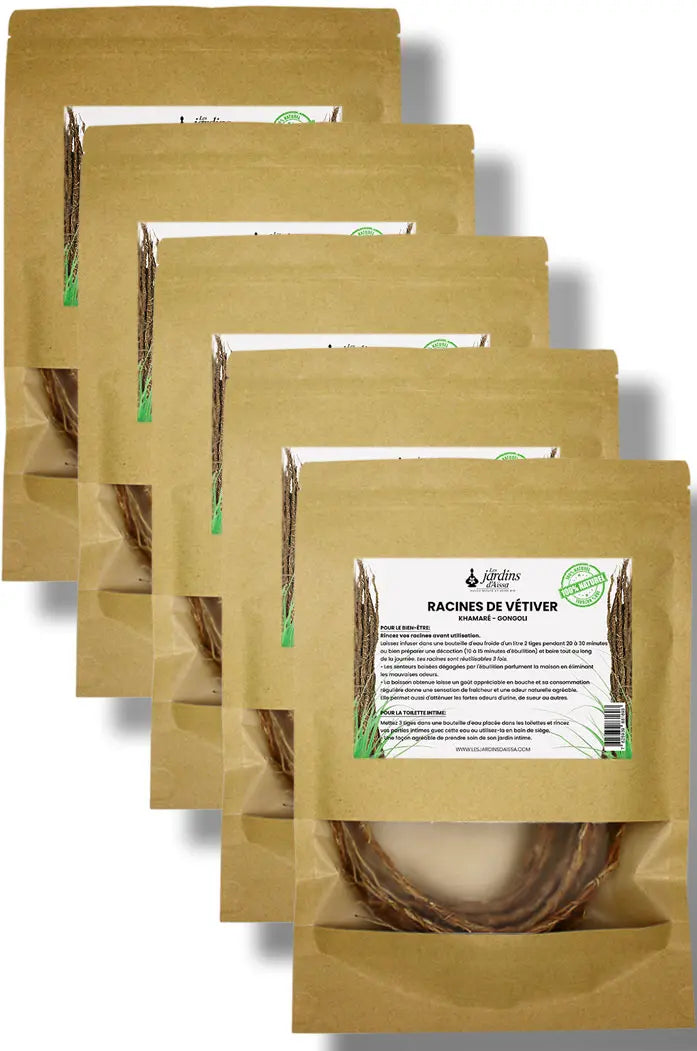racines de vetiver khamare gongolili bio naturelle les jardins aissa x5