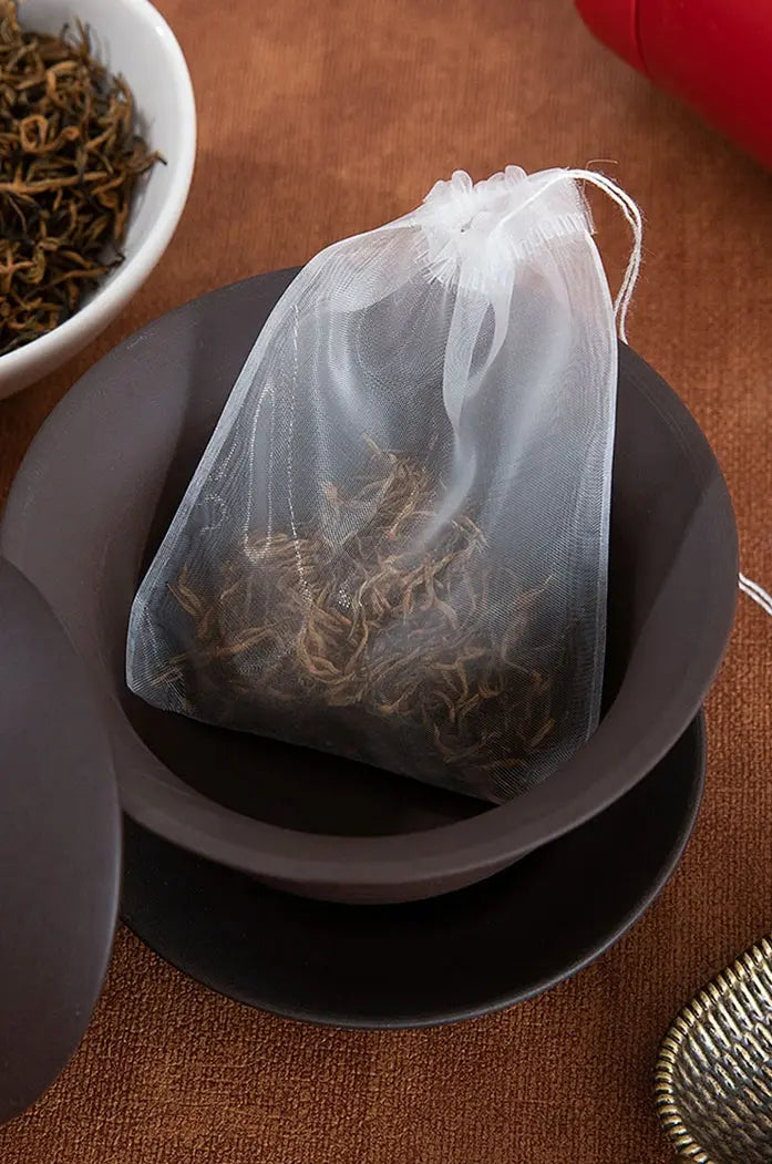 Sachets de thé réutilisables à cordelettes pour infusions details 2