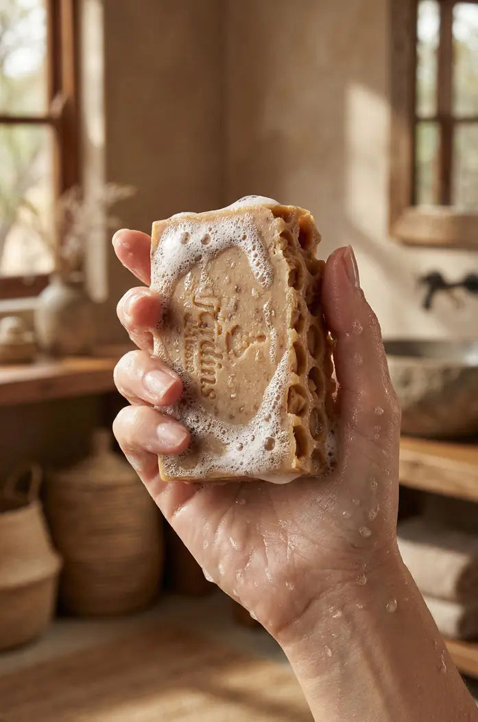 Savon bio pour le corps au karité et miel de fleurs de karité les jardins d'aissa