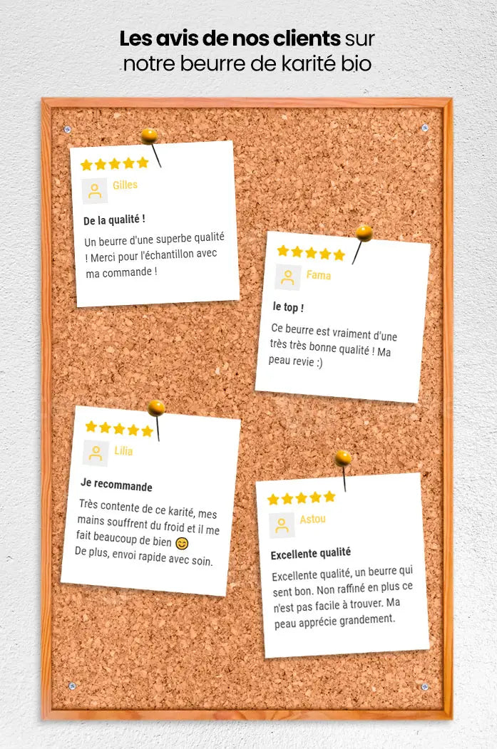 Beurre de karité brut bio et naturel non raffiné et fouetté qualité supérieure les jardins aissa avis clients