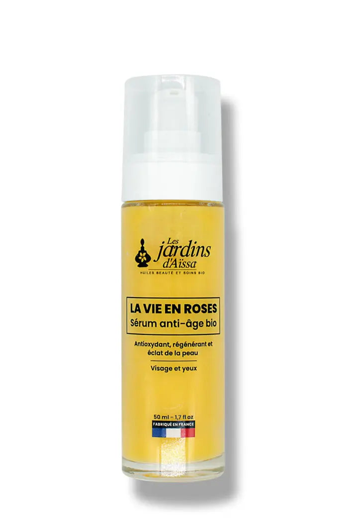 Sérum visage bio la vie en roses - 50 ml - lesjardinsdaissa.com flacon