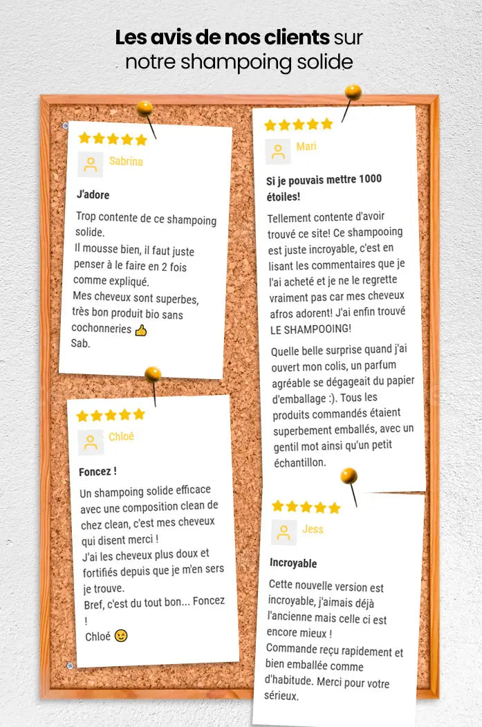 Shampoing solide bio et naturel aux poudres d'Afrique pour cheveux bouclés, crépus, fins ou normaux avis clients