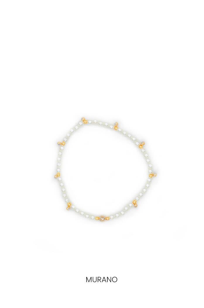 アフリカ手作りパールチェーンアンクレット