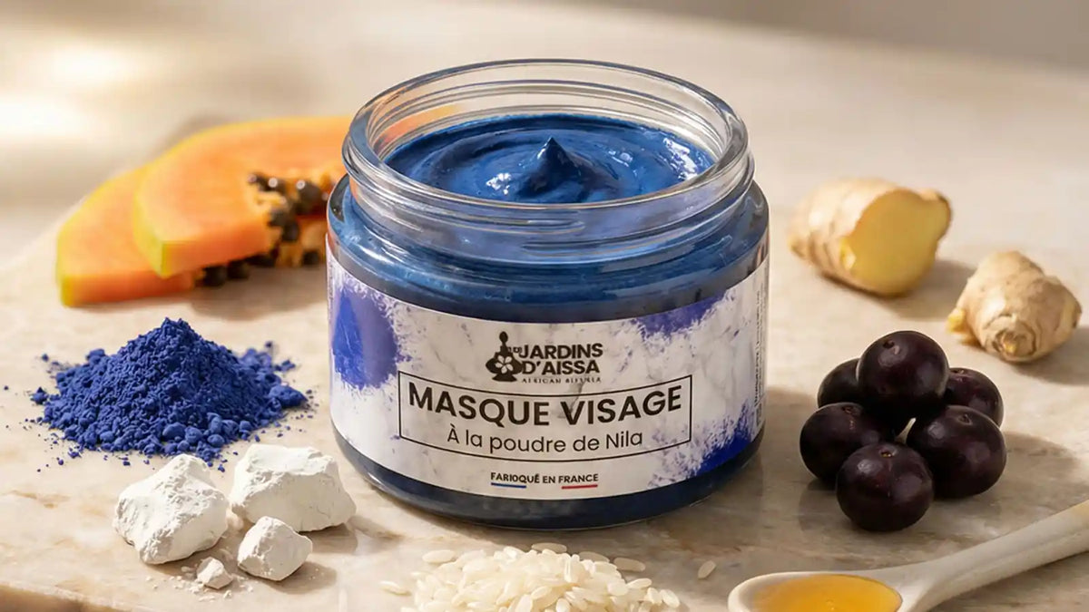 Masque visage à la poudre de Nila bio : éclat et teint unifié