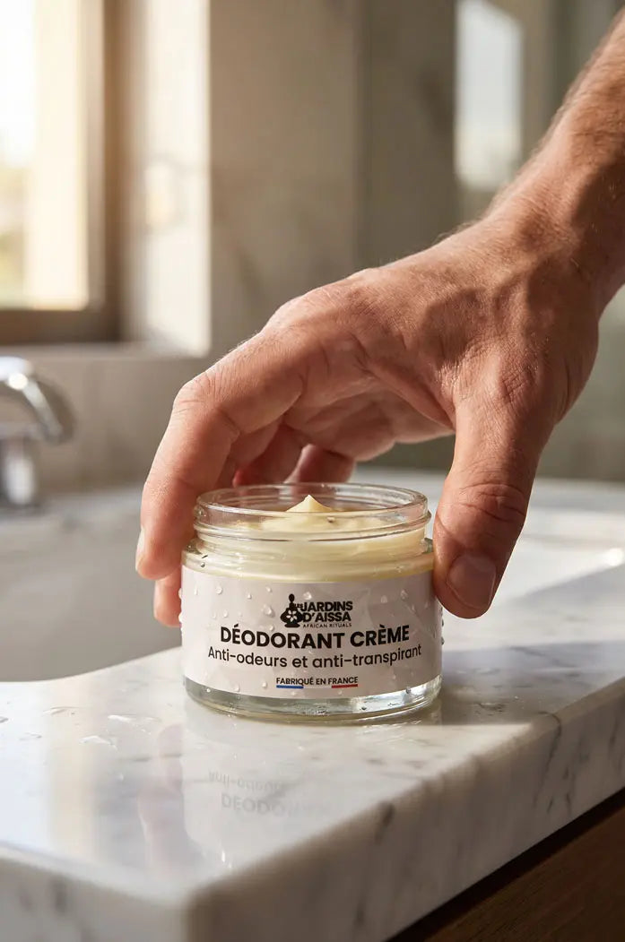 Déodorant crème naturel et bio anti-odeurs et anti-transpirant – Homme et Femme main homme