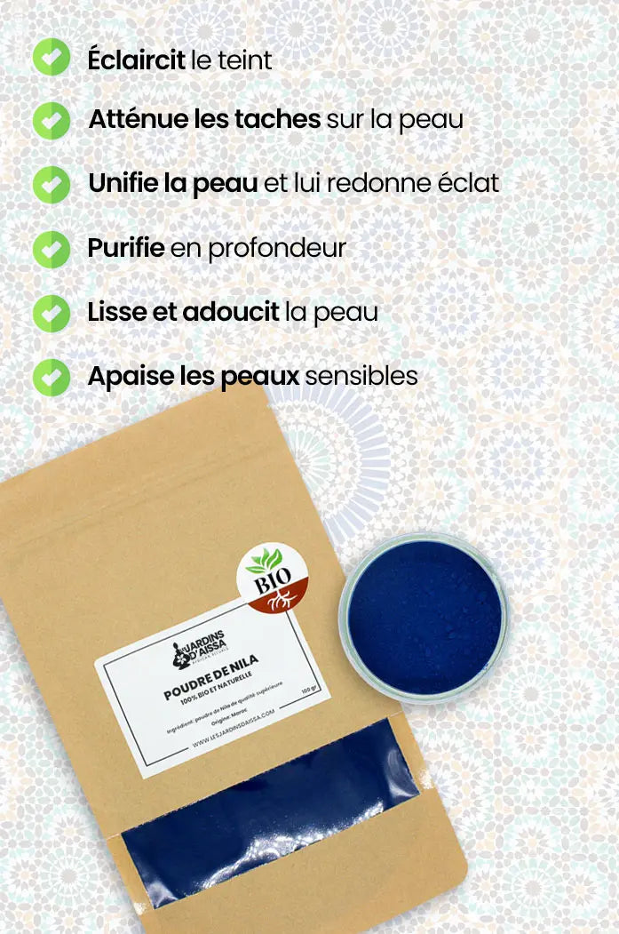 Poudre de Nila Bio – Éclaircissante naturelle pour teint unifié et taches brunes bienfaits