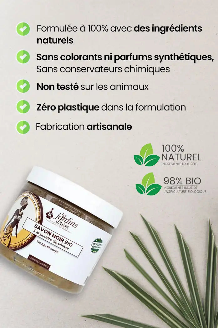Savon noir bio et naturel du Sénégal - Qualité supérieure nature