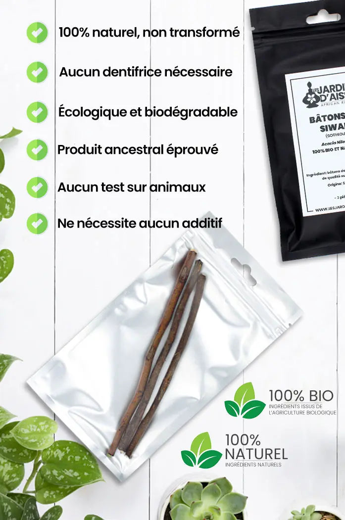 Bâtons de siwak sothiou nep nep bio sosouek souak meswak ou bâton d’arak bio et naturel nature