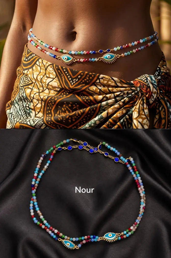 Baya bin bin bijou africain collier taille perles les jardins aissa nour