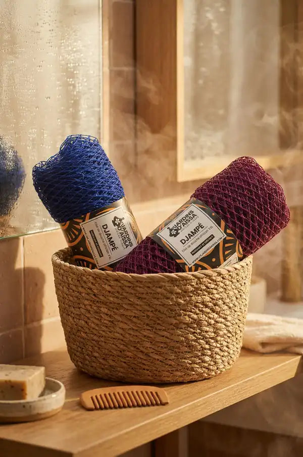 Djampé XXL filet de bain africain nettoyant et exfoliant – qualité supérieure