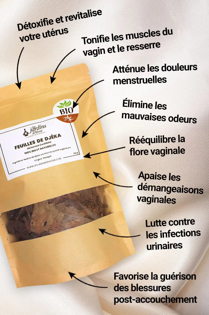 Feuilles de Djéka 100% Bio et naturelle de Qualité Supérieure - 50 gr bienfaits