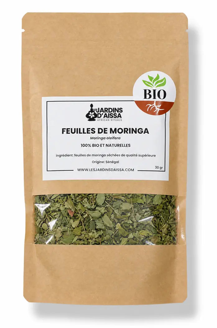 feuilles de Moringa Nébéday 100% Bio et Naturelle de Qualité Supérieure 30 gr sachet