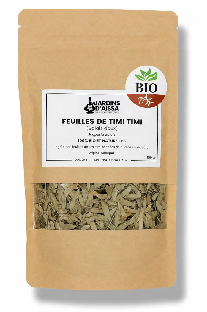 Feuilles séchées de Timi Timi Balais doux Bio – infusion naturelle pour la digestion et le bien-être féminin