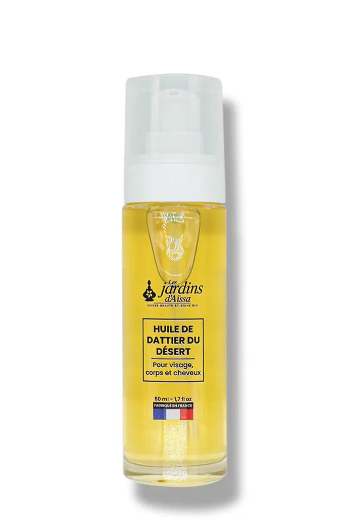 huile de dattier du desert bio naturelle les jardins aissa flacon