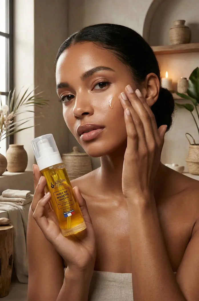 Huile de noisette bio française – qualité supérieure, pressée à froid femme visage