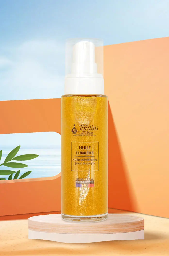 Huile Lumière scintillante et hydratante 100% Bio - 50 ml - lesjardinsdaissa.com visuel