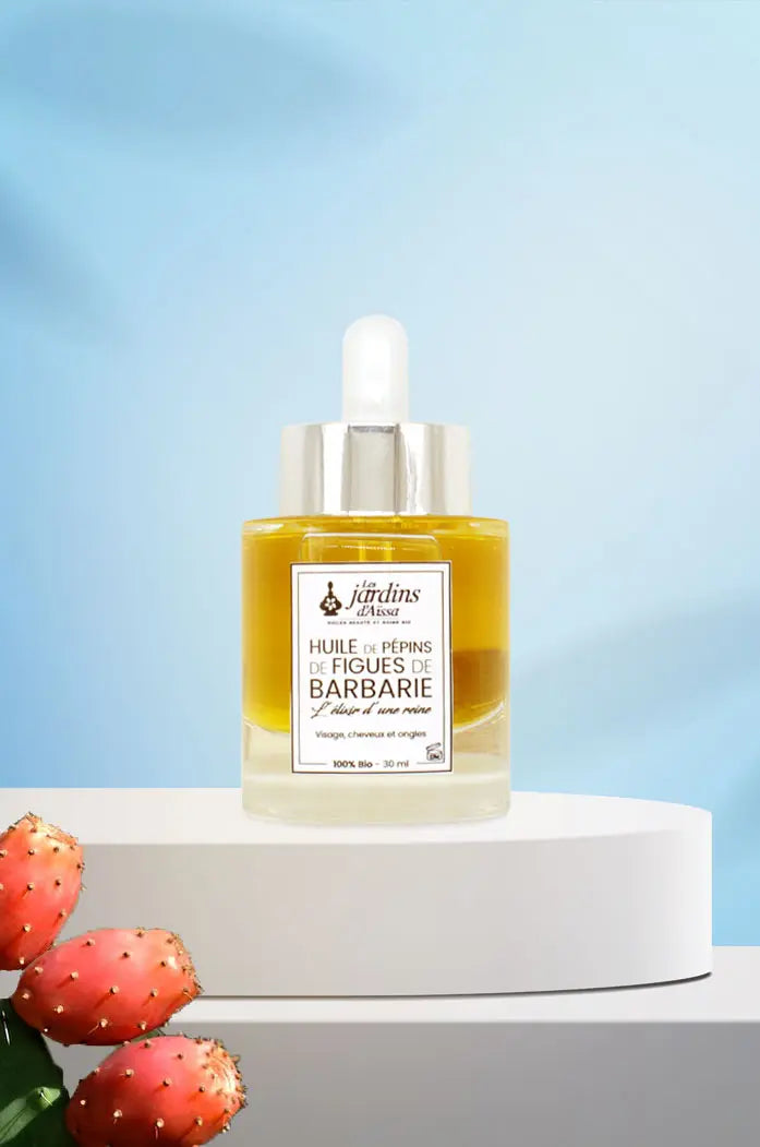 Huile de pépins de figue de Barbarie extra vierge 100% Bio - 30 ml - lesjardinsdaissa.com visuel
