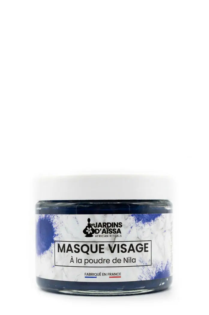 masque visage à la poudre de nila bio et naturelle les jardins d'aissa pot