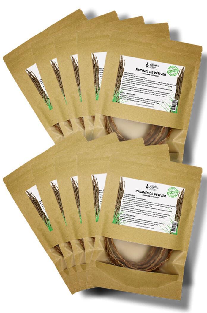 Racines De Vétiver 100% Naturelles - Khamare Gongoli - Qualité Supérieure - Lot De 10 Racines