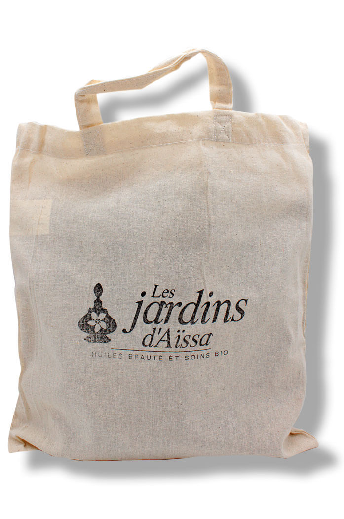 Sac tote bag logo vintage les jardins d'Aissa en coton bio et écologique 1