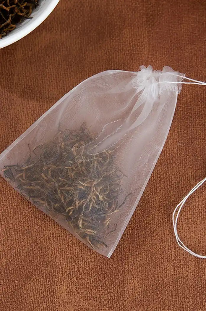Sachets de thé réutilisables à cordelettes pour infusions details