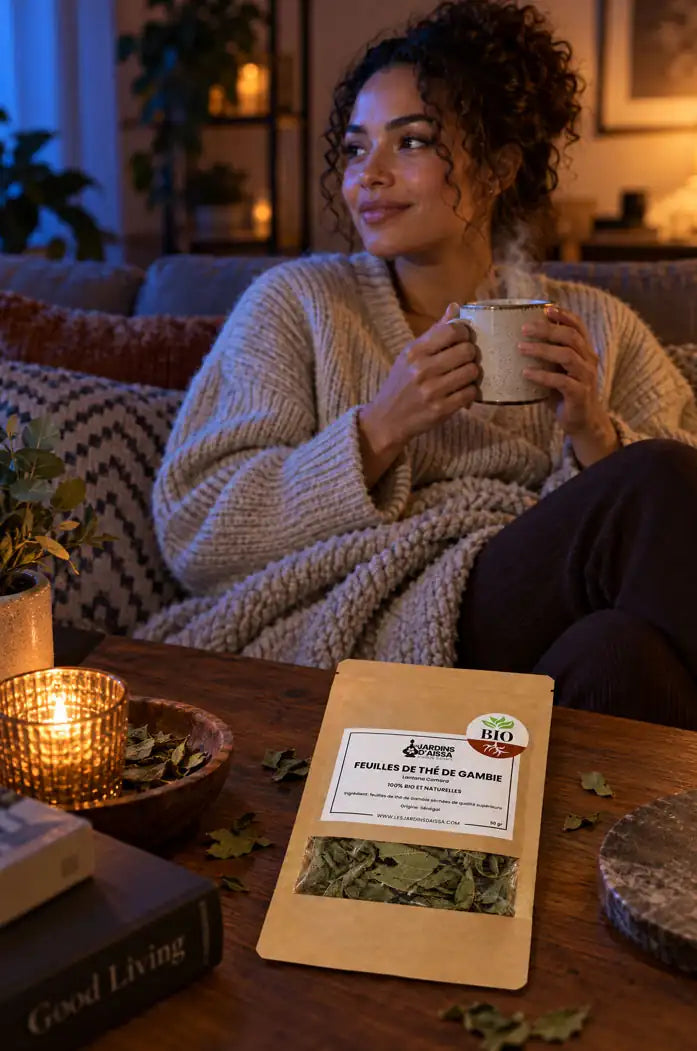 Feuilles de thé de gambie Bio Douté Gambie lantanier visuel soir