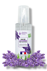 Organic wild fine lavender water against acne